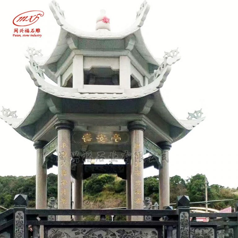 闽兴福定做双层石凉亭 青石六角八角石亭子 仿古中式公园景区休息石凉亭MXFSD-LT2204 | 福建惠安石雕工艺厂-闽兴福石业