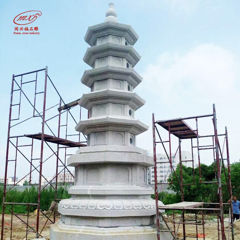 园林景观雕刻多层石塔 寺庙石雕佛塔文化塔 支持来图定做闽兴福MXFSD-SLT2711 | 福建惠安石雕工艺厂-闽兴福石业