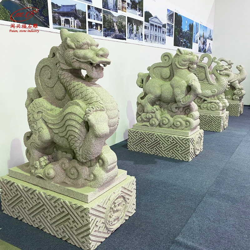 石雕龙柱大理石盘龙柱华表广场文化柱生肖石柱门柱寺院青石双龙柱-Taobao Singapore