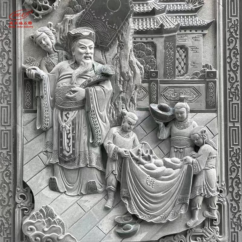 石雕浮雕壁画广场文化墙装饰影壁墙庭院古代人物壁画定制MXFSD-FD822 | 福建惠安石雕工艺厂-闽兴福石业