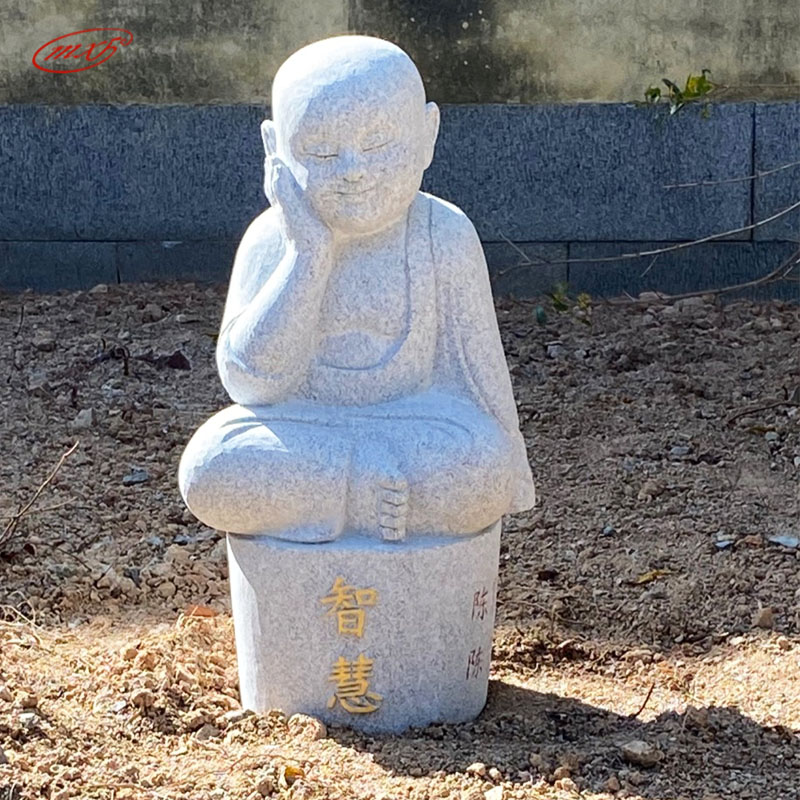 花岗岩小沙弥,石头小和尚,小沙弥雕塑,石雕小沙弥,青石小和尚