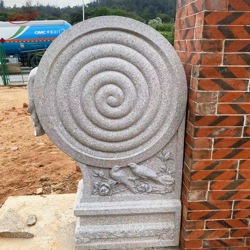 供应庭院门口石抱鼓花岗岩石雕门鼓浮雕抱鼓芝麻白仿古门墩MXFSD-MG2537 | 福建惠安石雕工艺厂-闽兴福石业